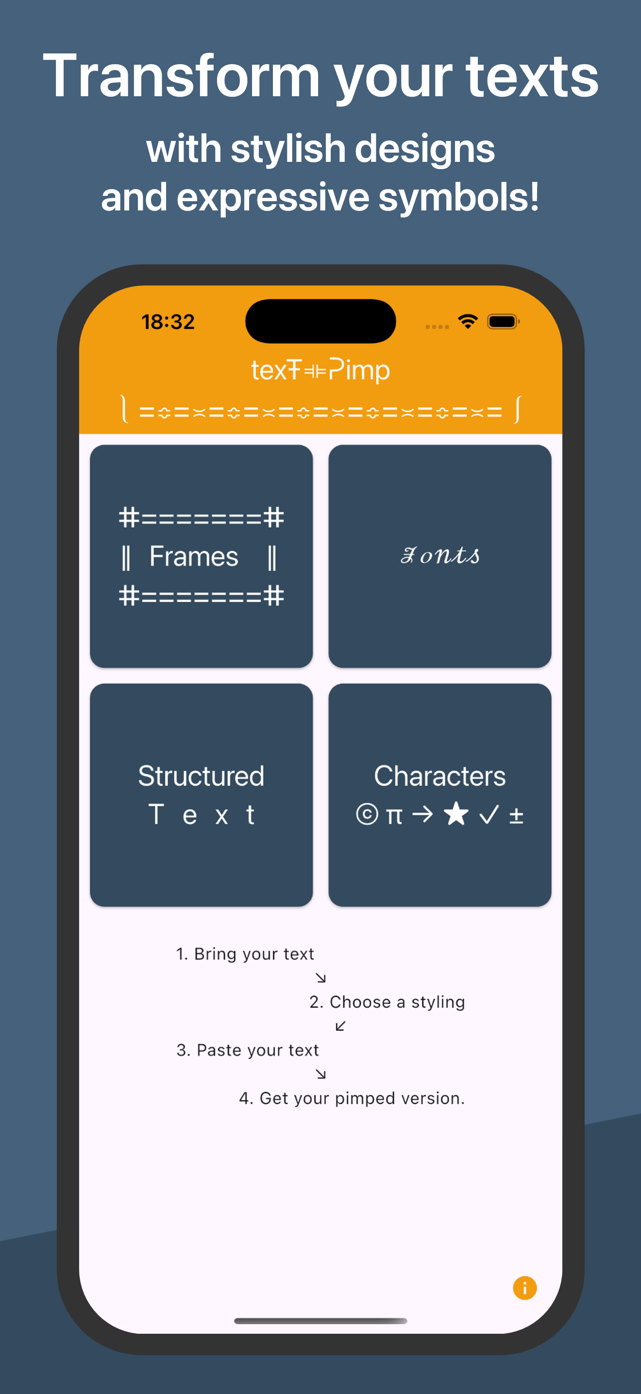 Transform your texts with stylish designs and expressive symbols