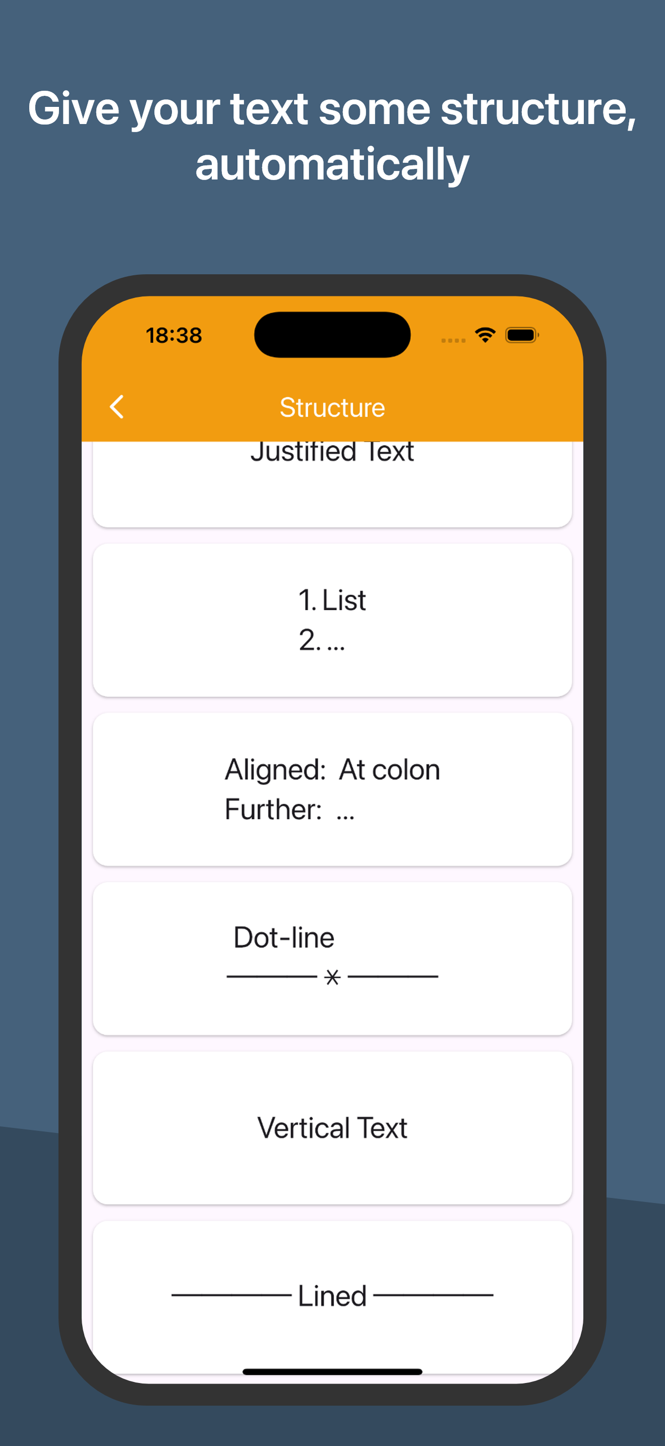 Give your text some structure, automatically
